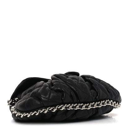 Chanel Washed Lambskin Quilted Medium Chain Around Messenger Black 4 of 10