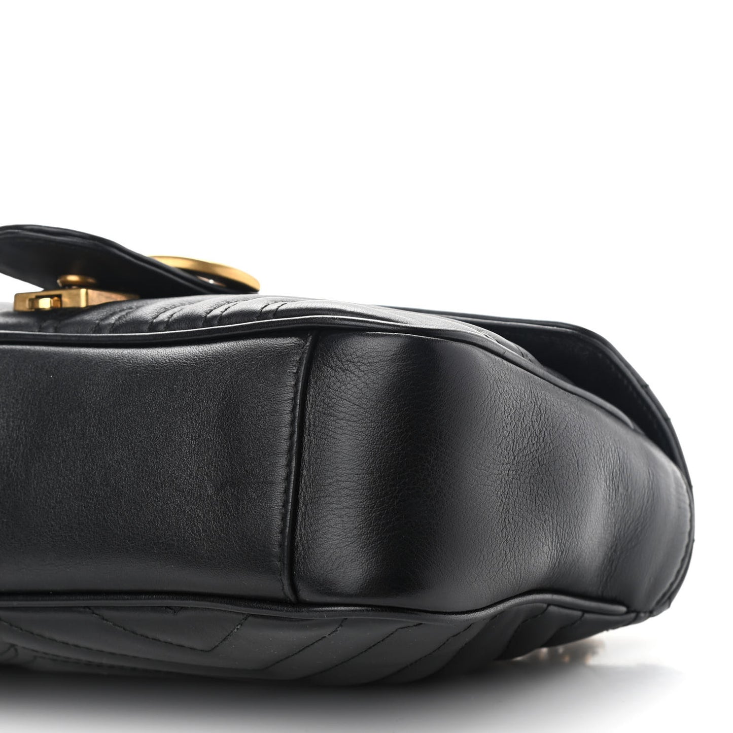 Calfskin Matelasse Small GG Marmont Shoulder Bag Black