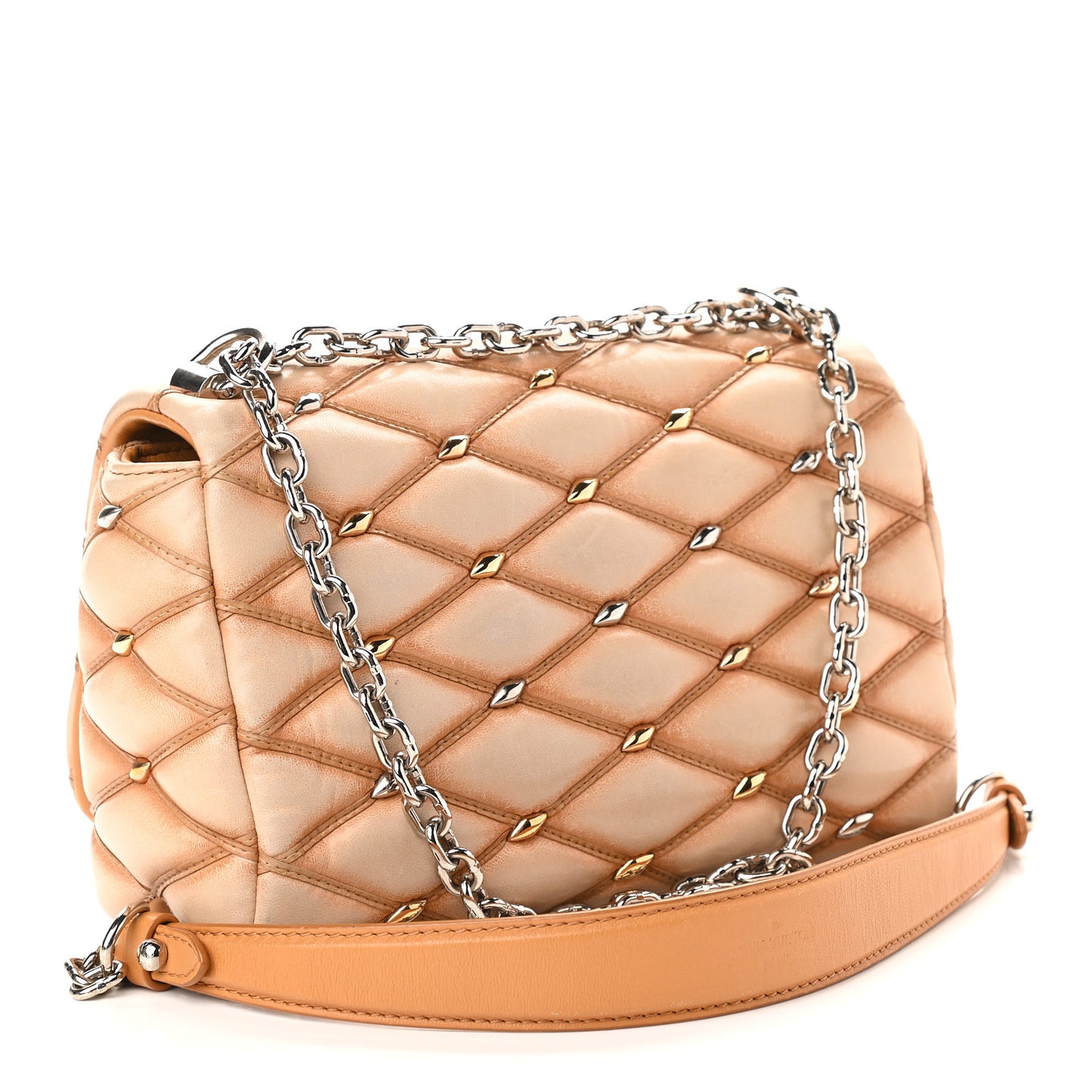 Lambskin Studded Malletage GO-14 PM Tan