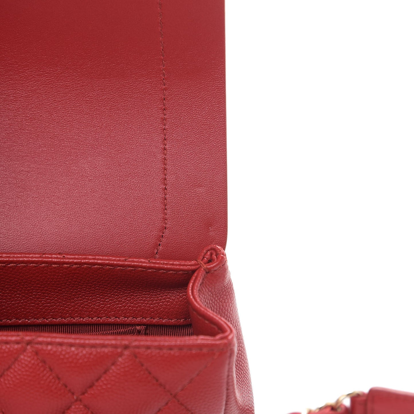 Caviar Quilted Flap Waist Bag Red