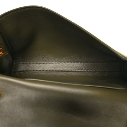 Saint Laurent Smooth Calfskin Suede Small Reversible Monogram Kate Satchel Loden Green 5 of 10