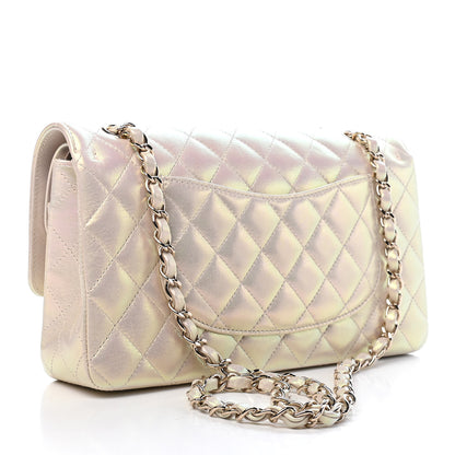 Chanel Iridescent Lambskin Quilted Medium Double Flap Ivory 2 of 9