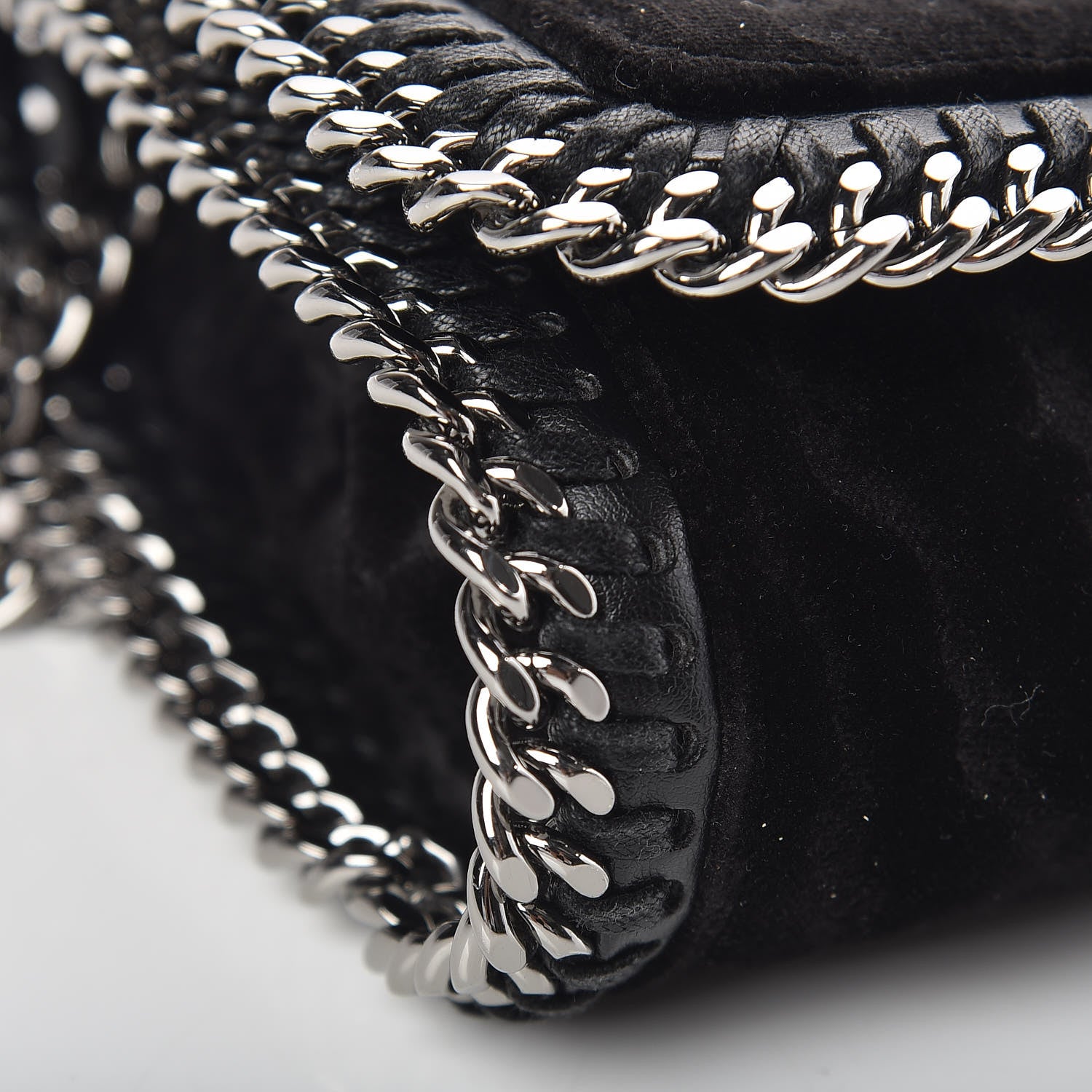 Stella McCartney Velvet Falabella Crossbody Bag Black 5 of 9