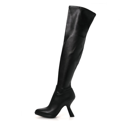 Christian Dior Nappa Knee High Boots 38.5 Black 1 of 10
