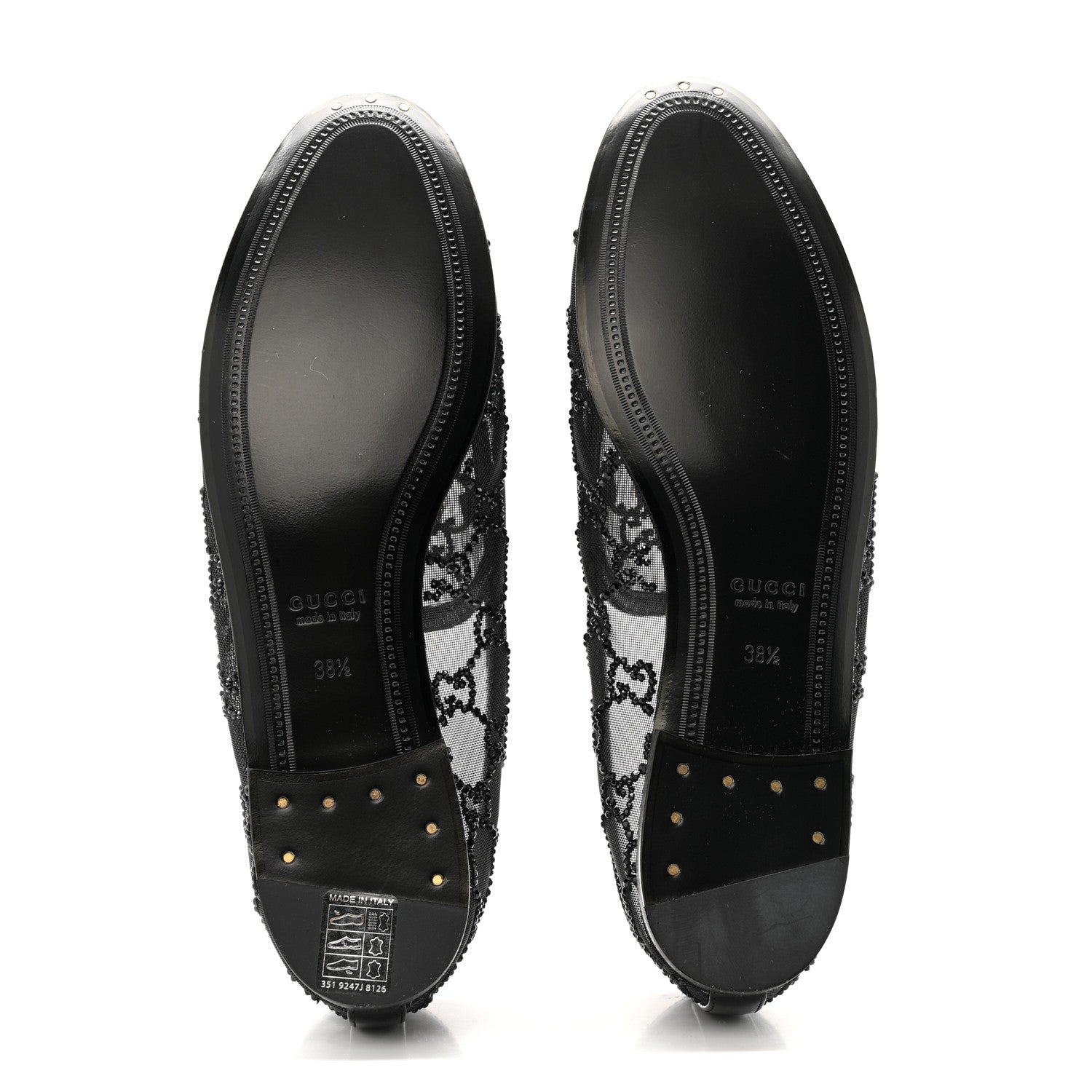 Gucci Tela Retino Kid Scamosciato Crystal GG Monogram Jordaan Loafer 38.5 Black 6 of 9