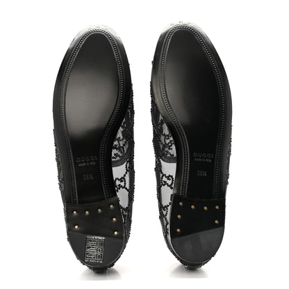 Gucci Tela Retino Kid Scamosciato Crystal GG Monogram Jordaan Loafer 38.5 Black 6 of 9
