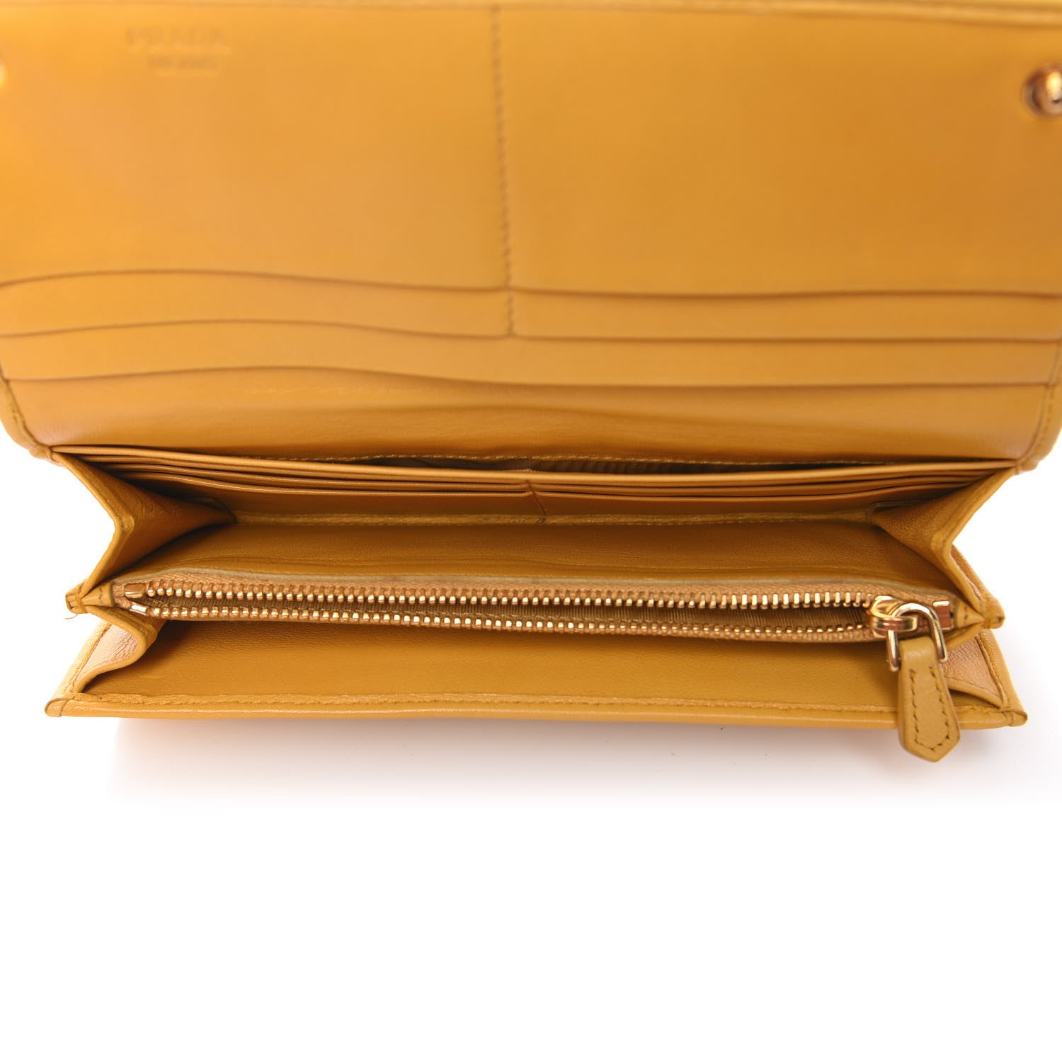 Prada Nappa Gaufre Continental Wallet Ginestra 5 of 16