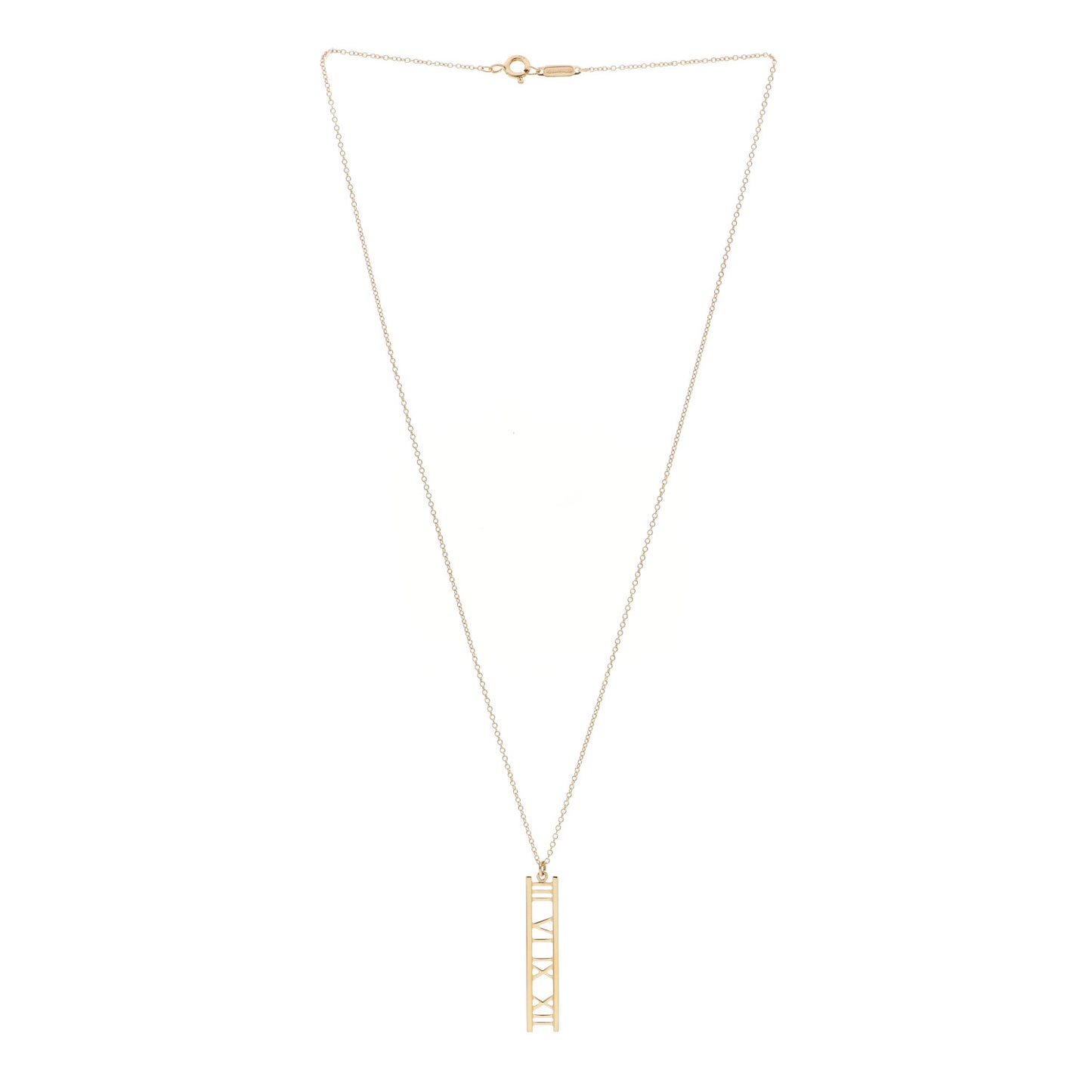 18K Yellow Gold Atlas Bar Pendant Necklace