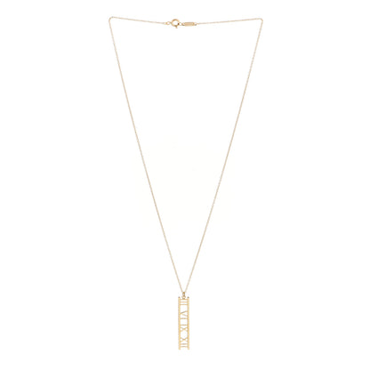 Tiffany 18K Yellow Gold Atlas Bar Pendant Necklace 2 of 3
