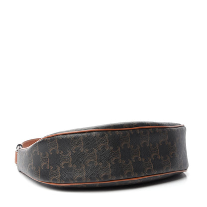 Celine Triomphe Canvas Calfskin Ava Shoulder Bag Tan 4 of 9