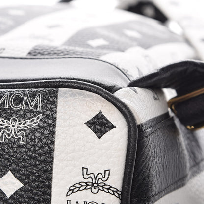 MCM Striped Visetos Studded Medium Stark M Backpack Black White 12 of 13