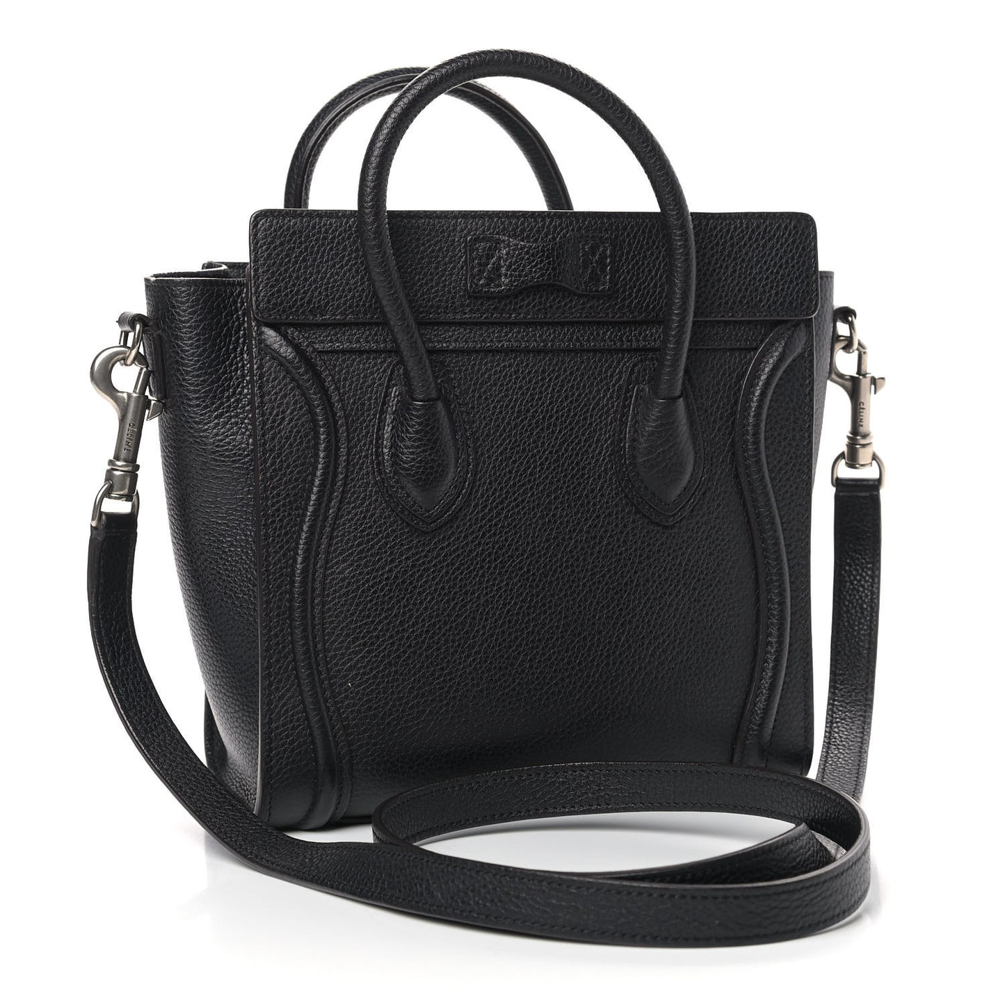 Drummed Calfskin Nano Luggage Black