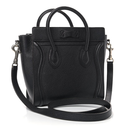 Celine Drummed Calfskin Nano Luggage Black 3 of 12