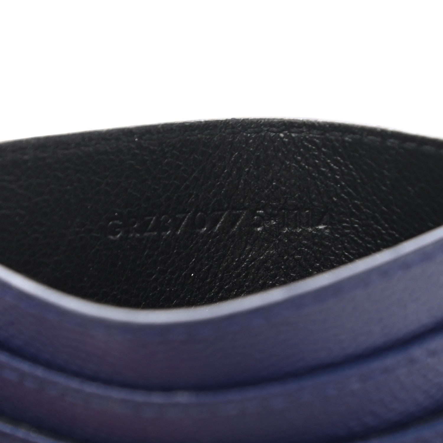 Saint Laurent Grain De Poudre Matelasse Chevron Monogram Credit Card Case Navy 8 of 10