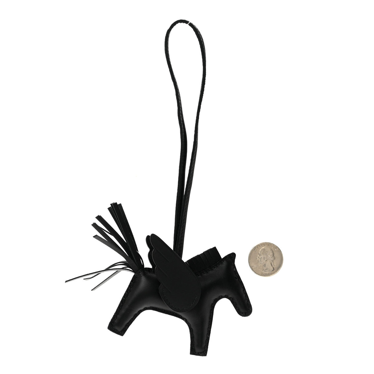 Milo Lambskin Grigri Rodeo Pegase Horse Bag Charm PM So Black