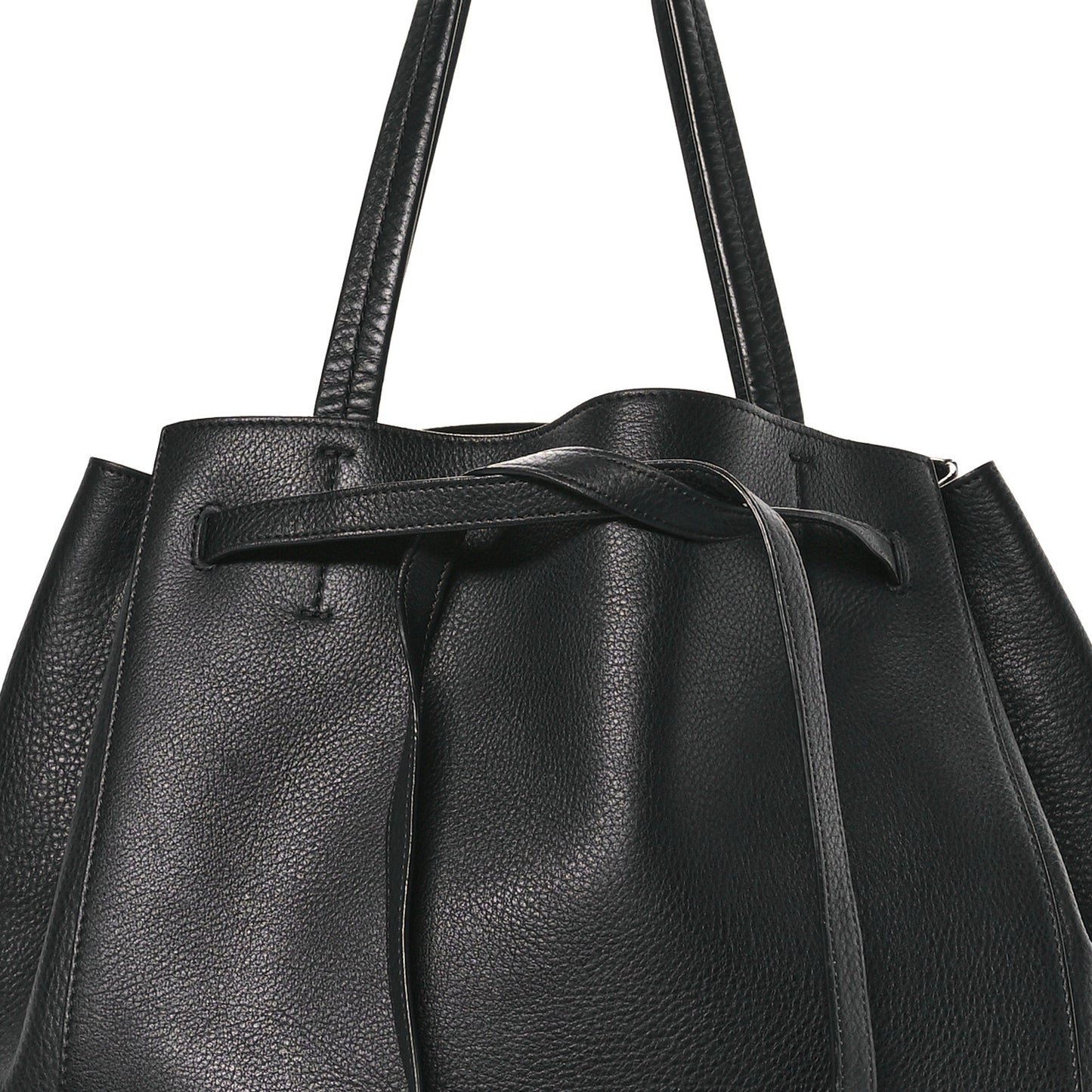 Soft Grained Calfskin Small Belt Cabas Phantom Black