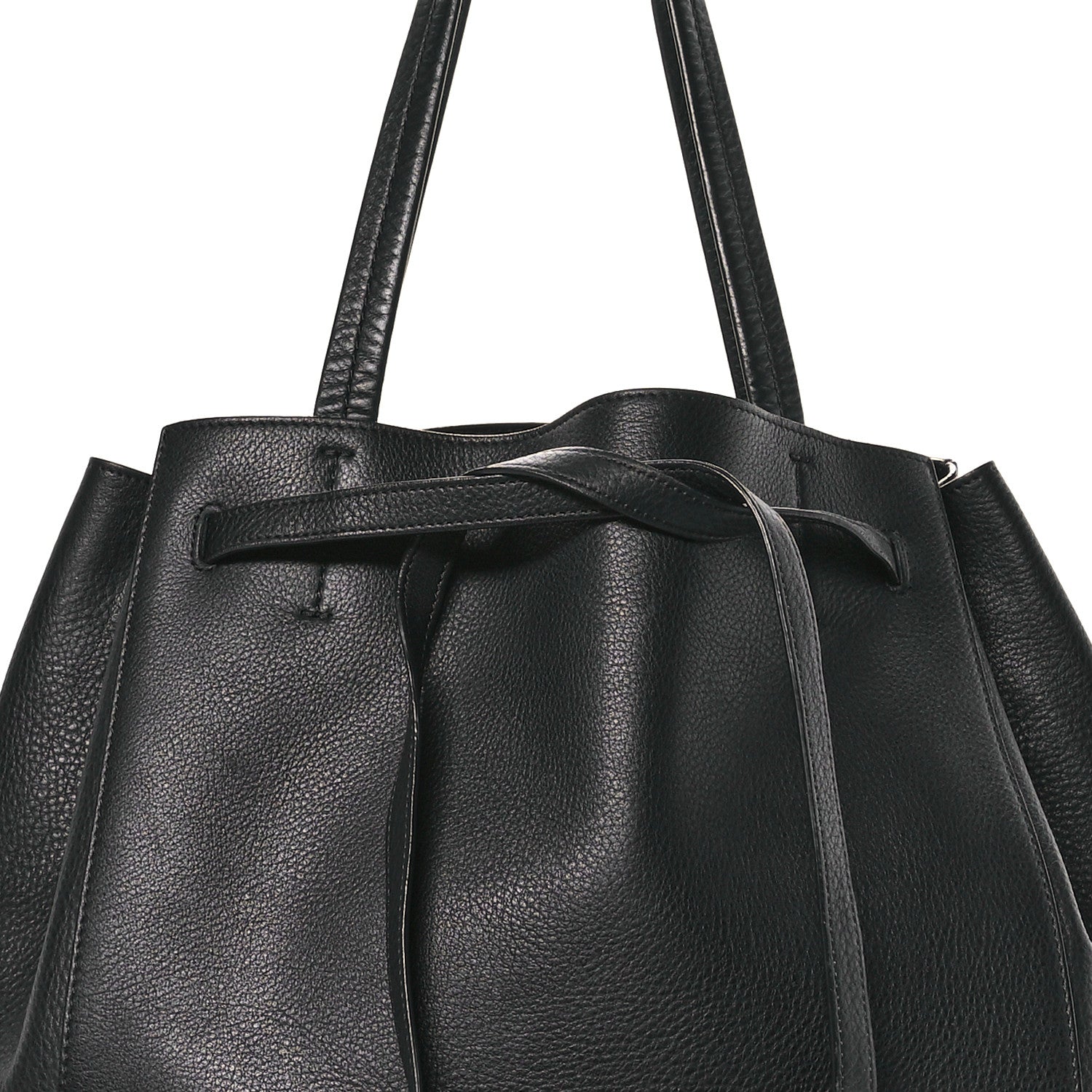 Celine Soft Grained Calfskin Small Belt Cabas Phantom Black 9 of 12