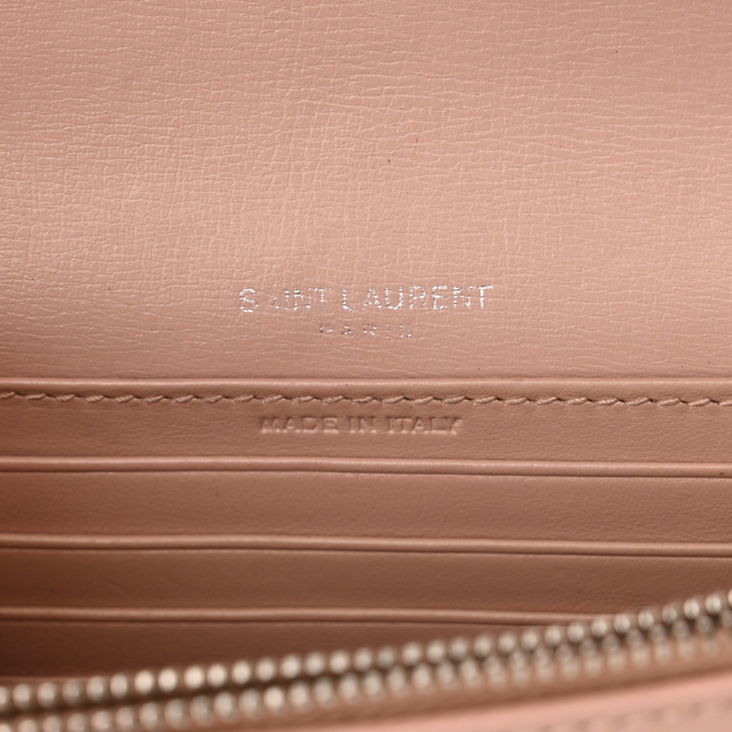 Saint Laurent Calfskin Monogram Sunset Chain Wallet Light Pink 5 of 19
