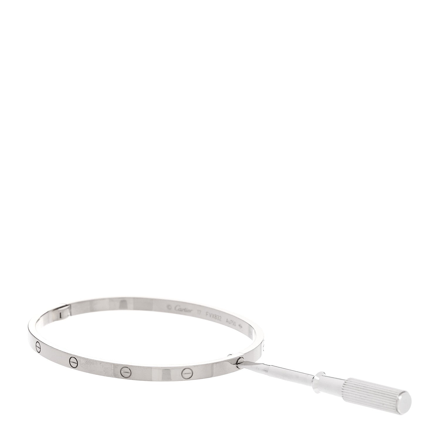 Cartier 18K White Gold Small LOVE Bracelet 17 7 of 9