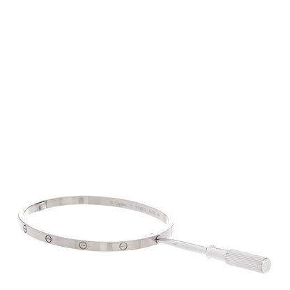 Cartier 18K White Gold Small LOVE Bracelet 17 7 of 9
