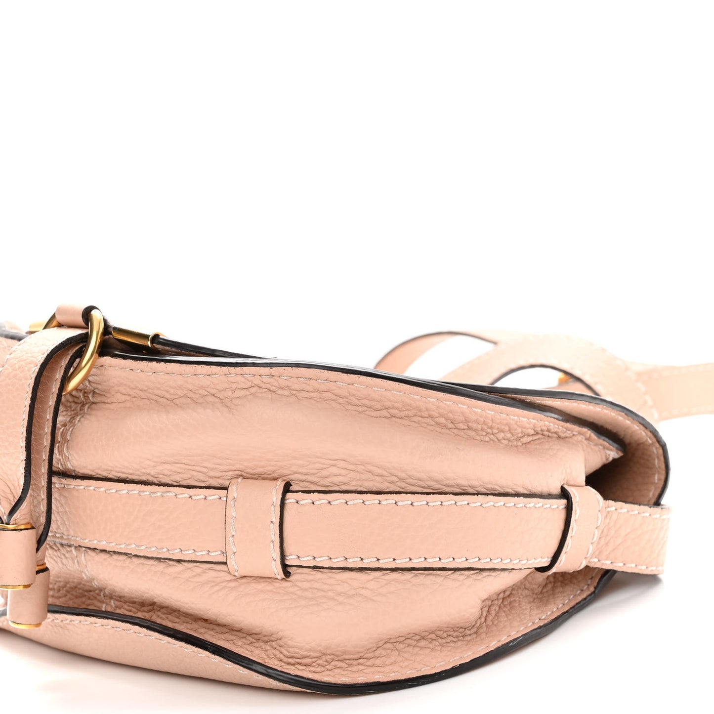 Grained Calfskin Small Marcie Saddle Bag Anemone Pink