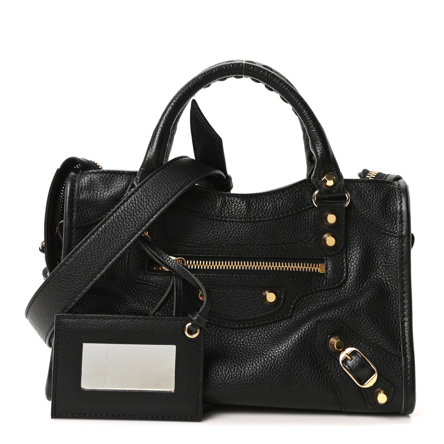 Agneau Classic Gold Hardware Mini City Black
