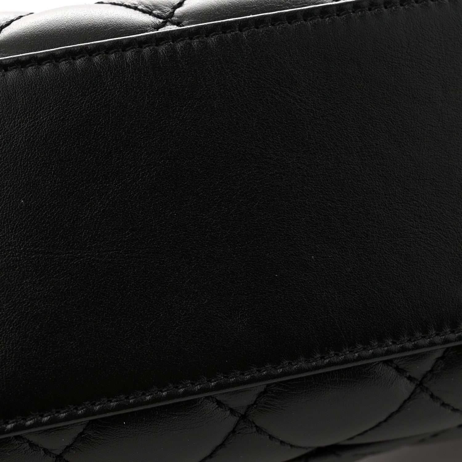 Chanel Calfskin Quilted Mini Logo Coco Handle Flap Black 10 of 11