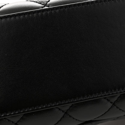 Chanel Calfskin Quilted Mini Logo Coco Handle Flap Black 10 of 11