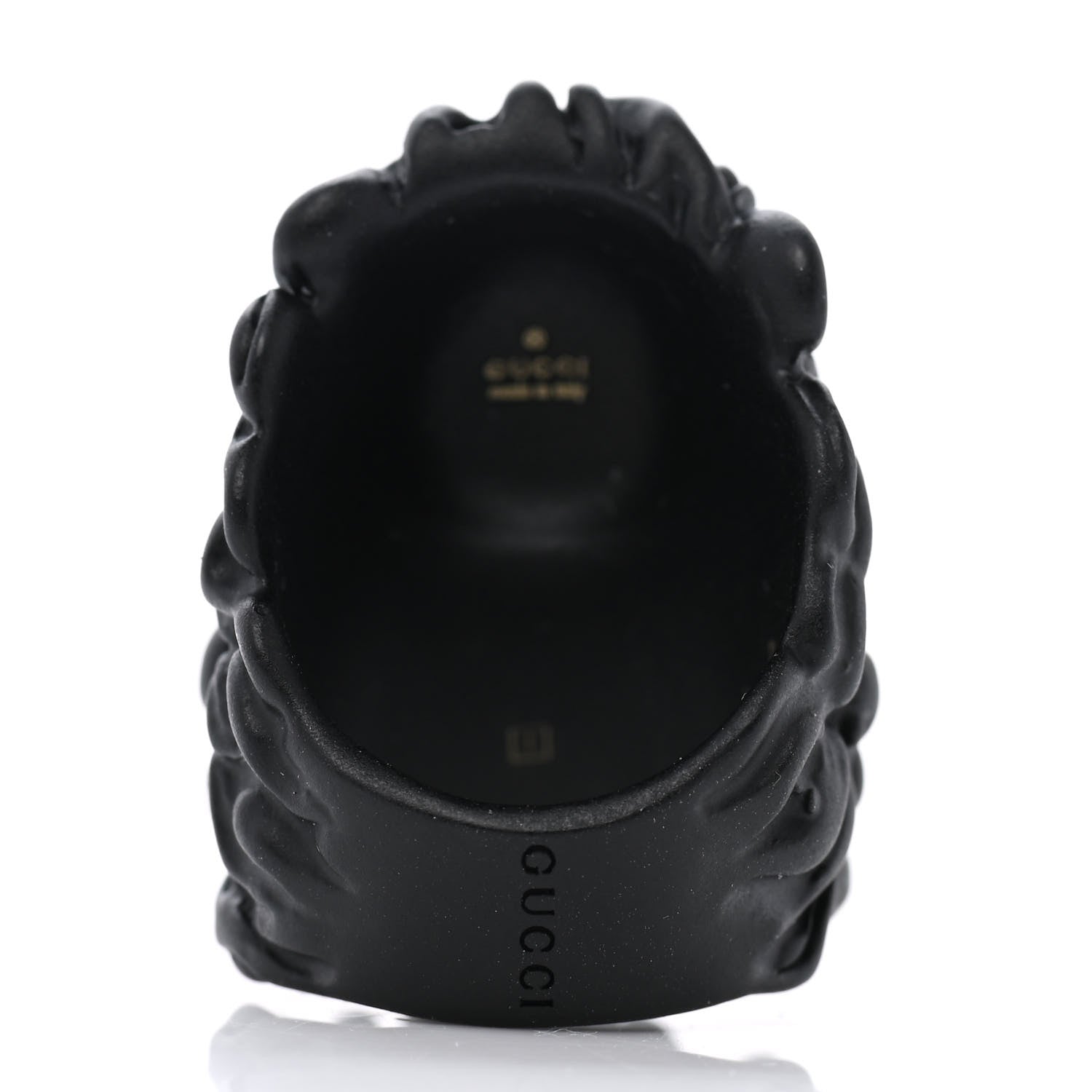 Gucci Glass Pearl Lion Head Ring 8 Black Pink 3 of 6