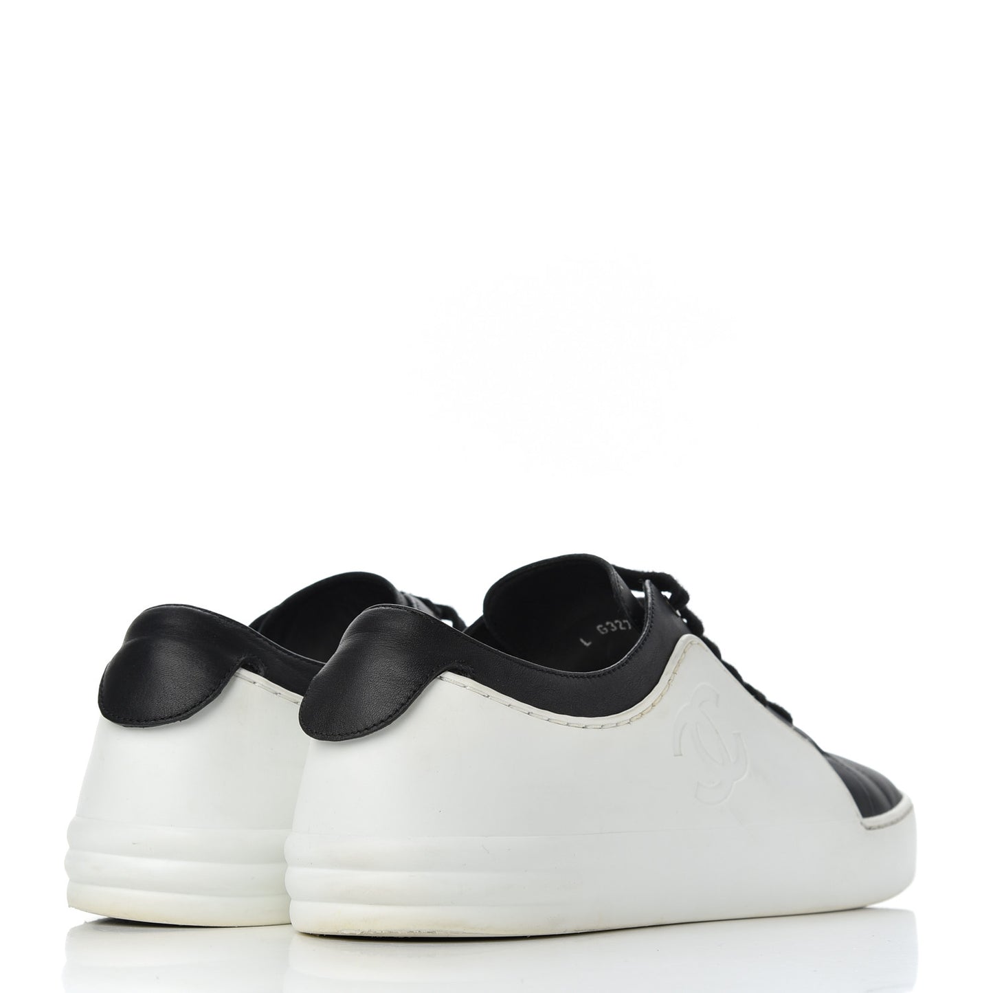 Calfskin Womens CC Sneakers 40 Black White