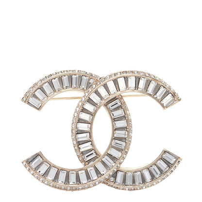Chanel Baguette Crystal CC Brooch Gold 1 of 6