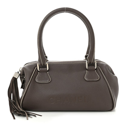 Chanel Calfskin Small Tassel Bowler Taupe 1 of 12