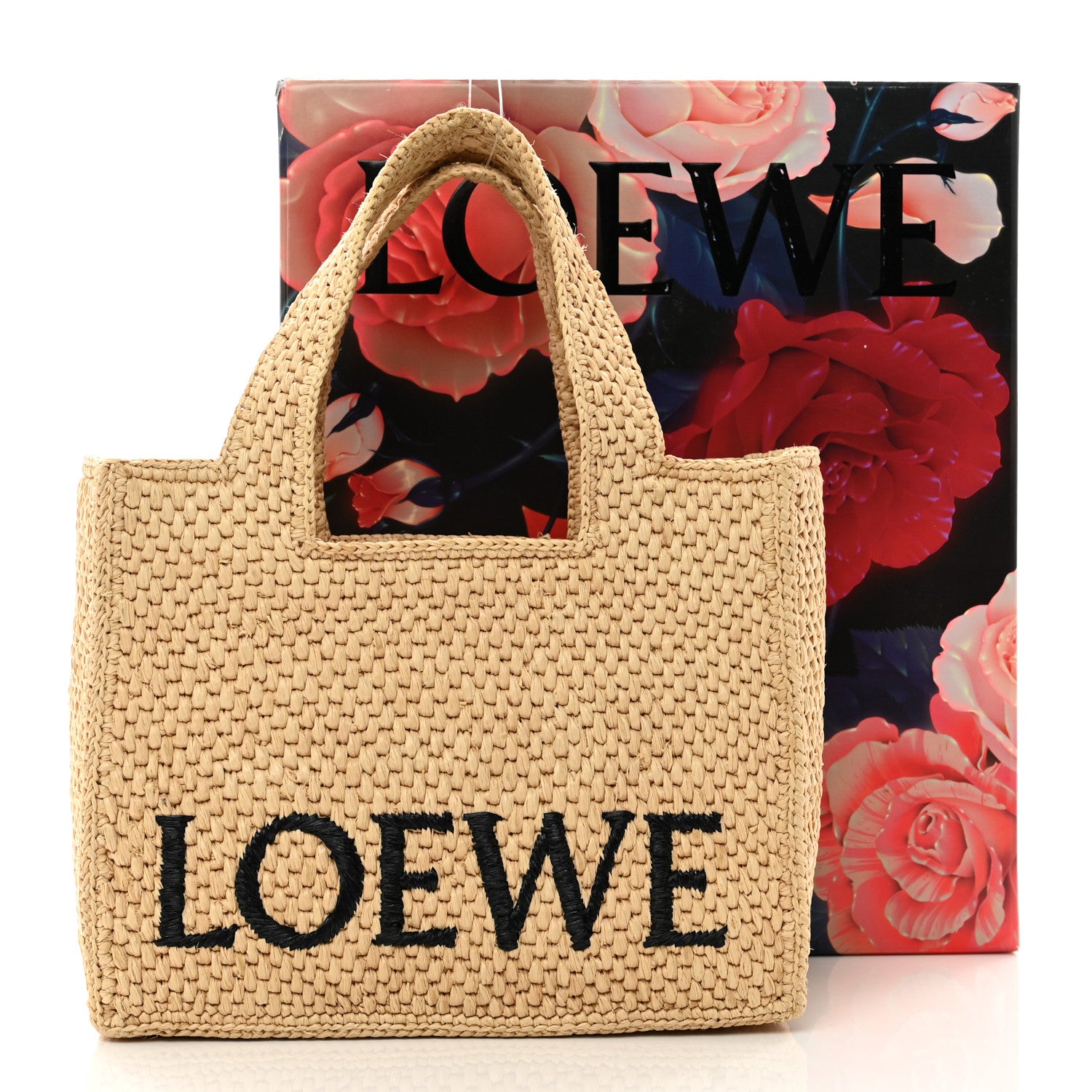 Loewe Raffia Small Paula's Ibiza Logo Tote Natural Tan 3 of 10