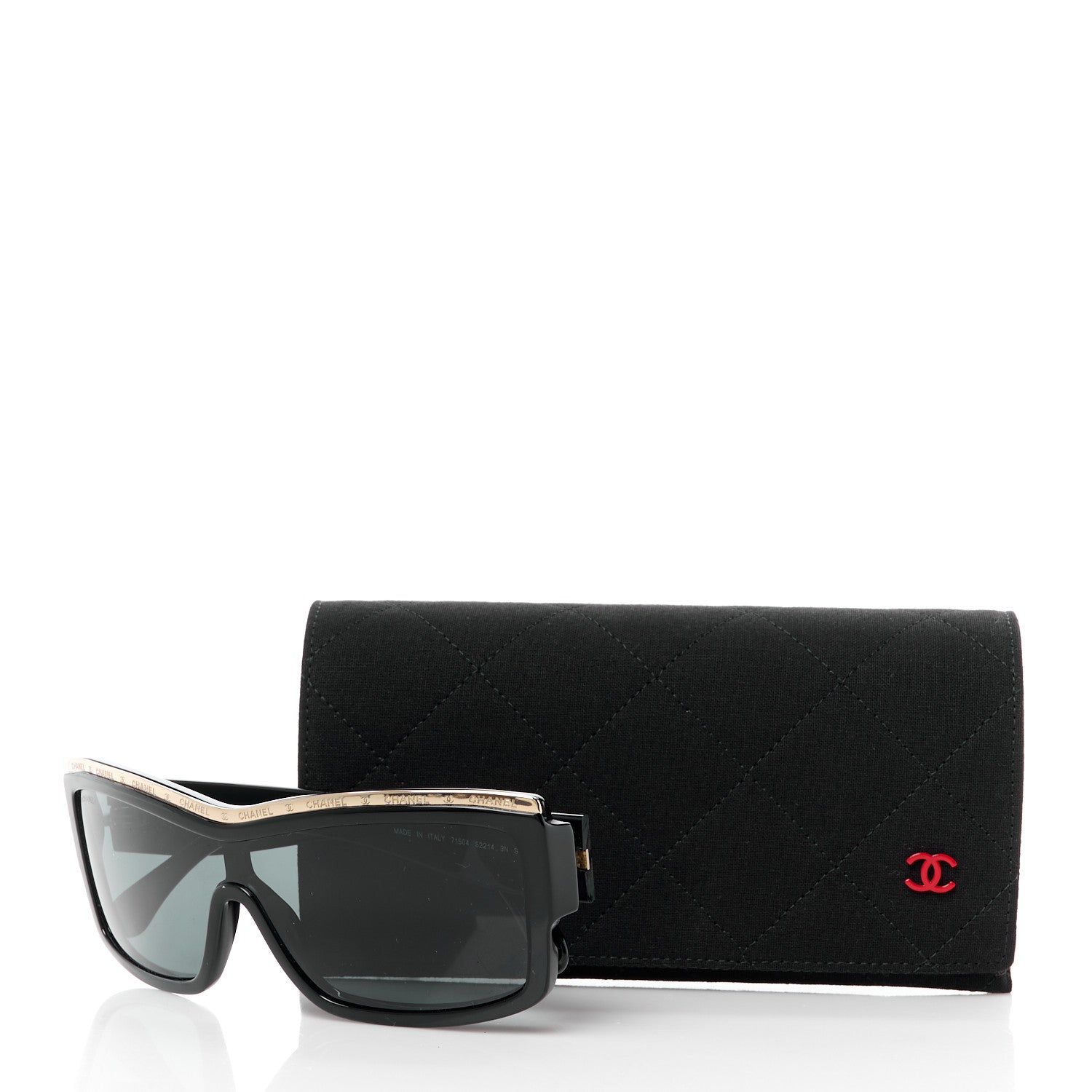 Chanel Acetate Shield Sunglasses 71504 Black 8 of 8
