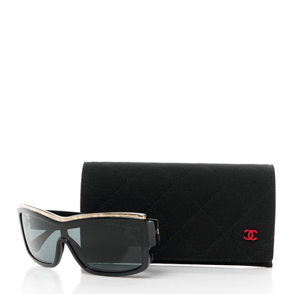 Chanel Acetate Shield Sunglasses 71504 Black 8 of 8