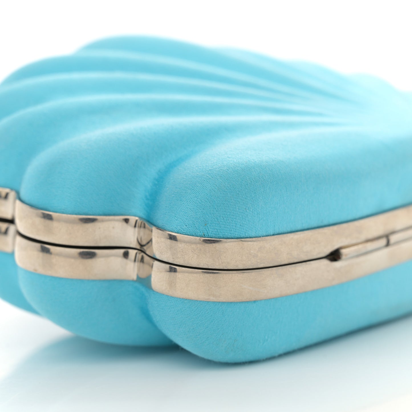 Satin Pearl Shell Clutch Bag Turquoise