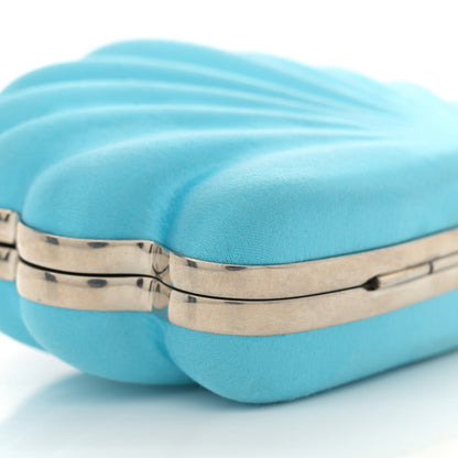 Balenciaga Satin Pearl Shell Clutch Bag Turquoise 9 of 12