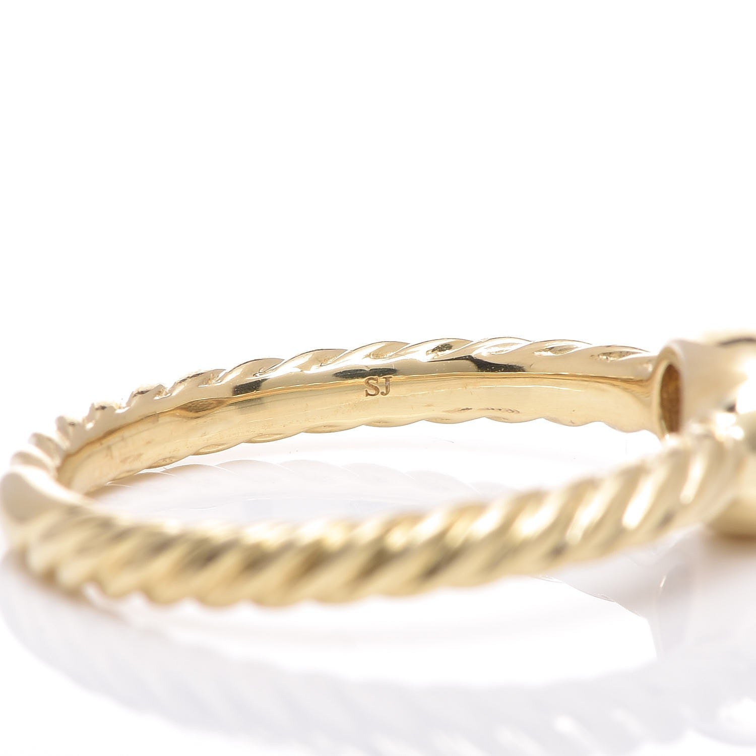 David Yurman 18K Yellow Gold Diamond 6mm Cable Collectibles Oval Ring 49 4.75 6 of 6