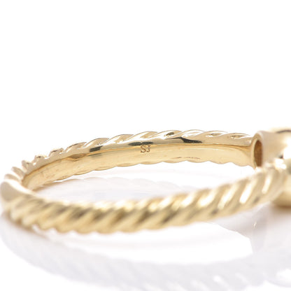 David Yurman 18K Yellow Gold Diamond 6mm Cable Collectibles Oval Ring 49 4.75 6 of 6