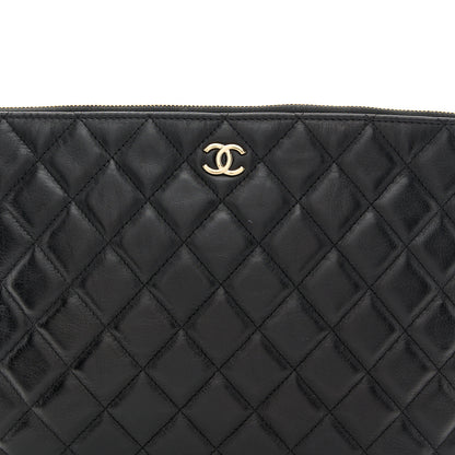 Chanel Calfskin Quilted Pearl Large Cosmetic Case Black 8 of 10