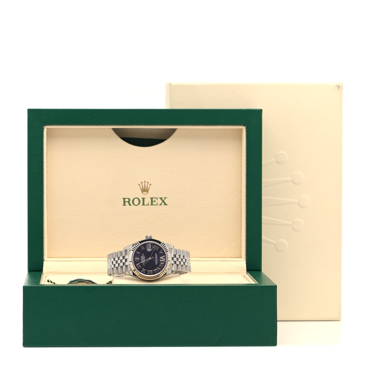 Rolex Stainless Steel 18K White Gold Diamond 31mm Oyster Perpetual Datejust Watch Aubergine Roman 278274 5 of 5
