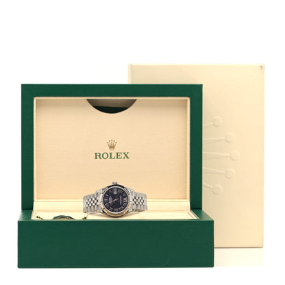 Rolex Stainless Steel 18K White Gold Diamond 31mm Oyster Perpetual Datejust Watch Aubergine Roman 278274 5 of 5