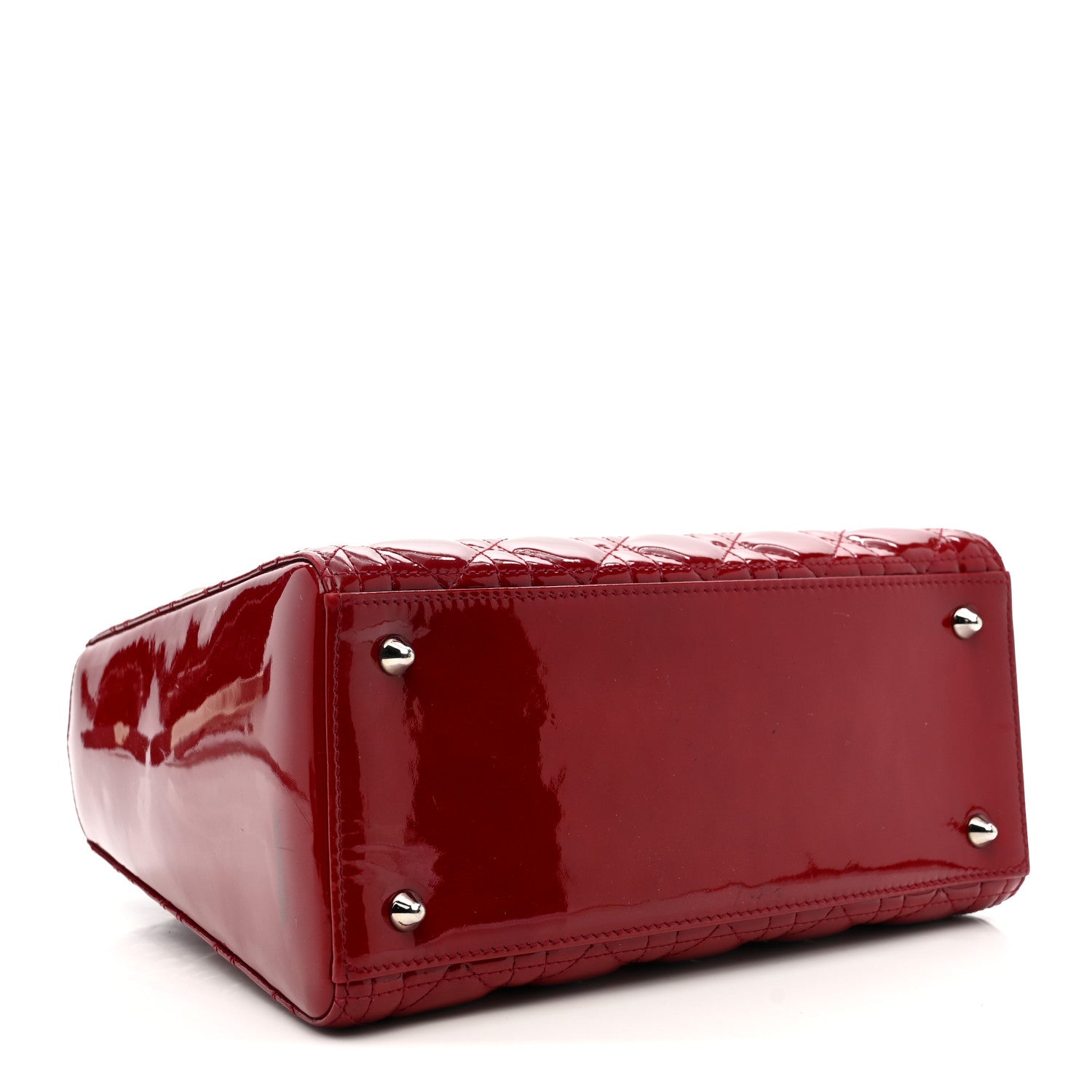 Christian Dior Patent Cannage Medium Lady Dior Red 4 of 10