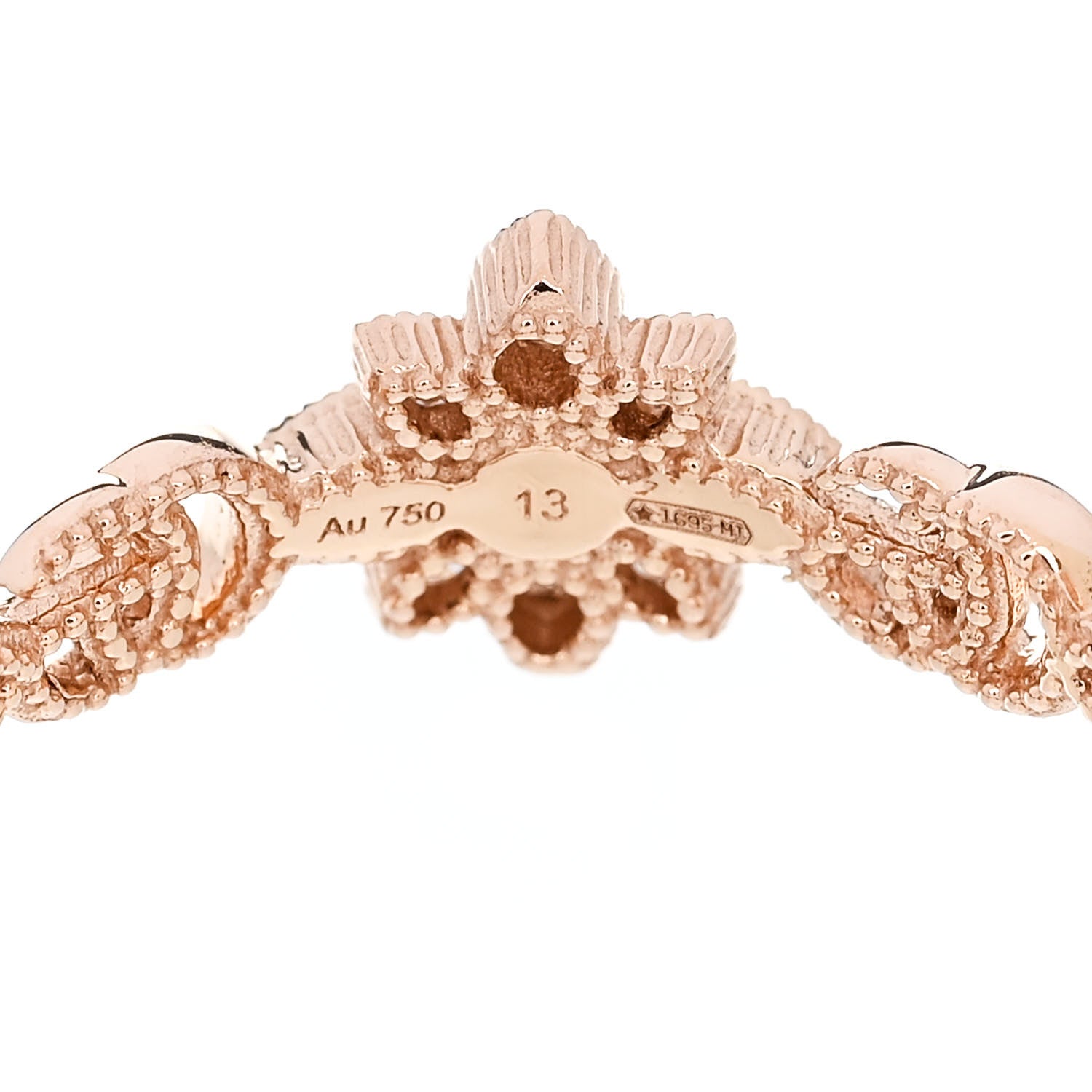 Gucci 18K Rose Gold Diamond Flora Ring 53 6.25 5 of 5