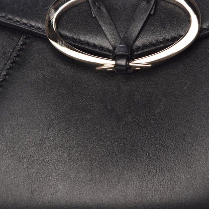 Valentino Garavani Calfskin V Rivet Chain Clutch Black 7 of 9