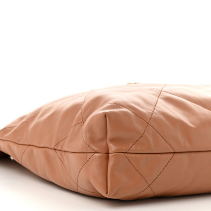 Chanel Shiny Calfskin Quilted Small Chanel 22 Camel 9 of 10