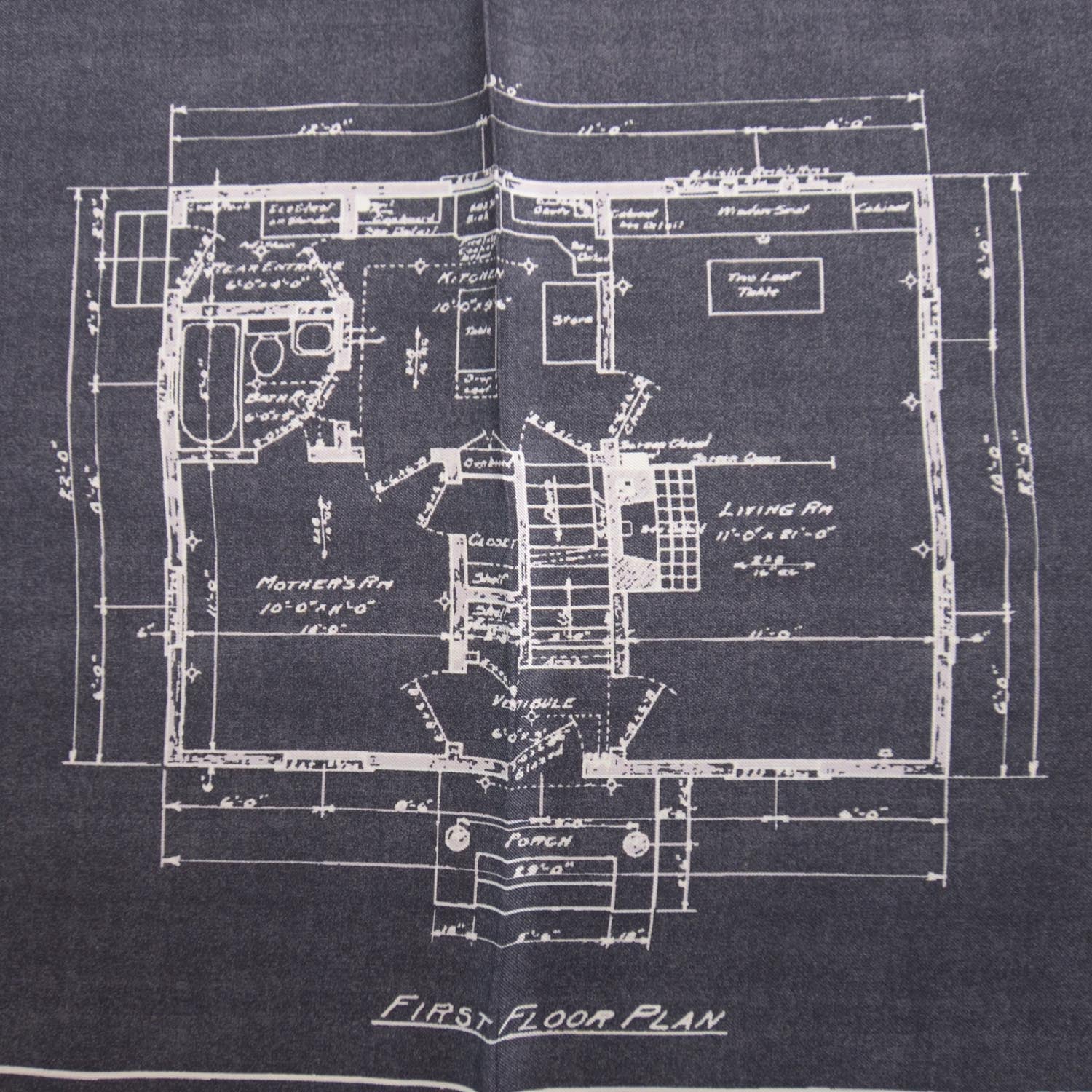 Louis Vuitton Silk Floor Plan Print Scarf Blue 5 of 5