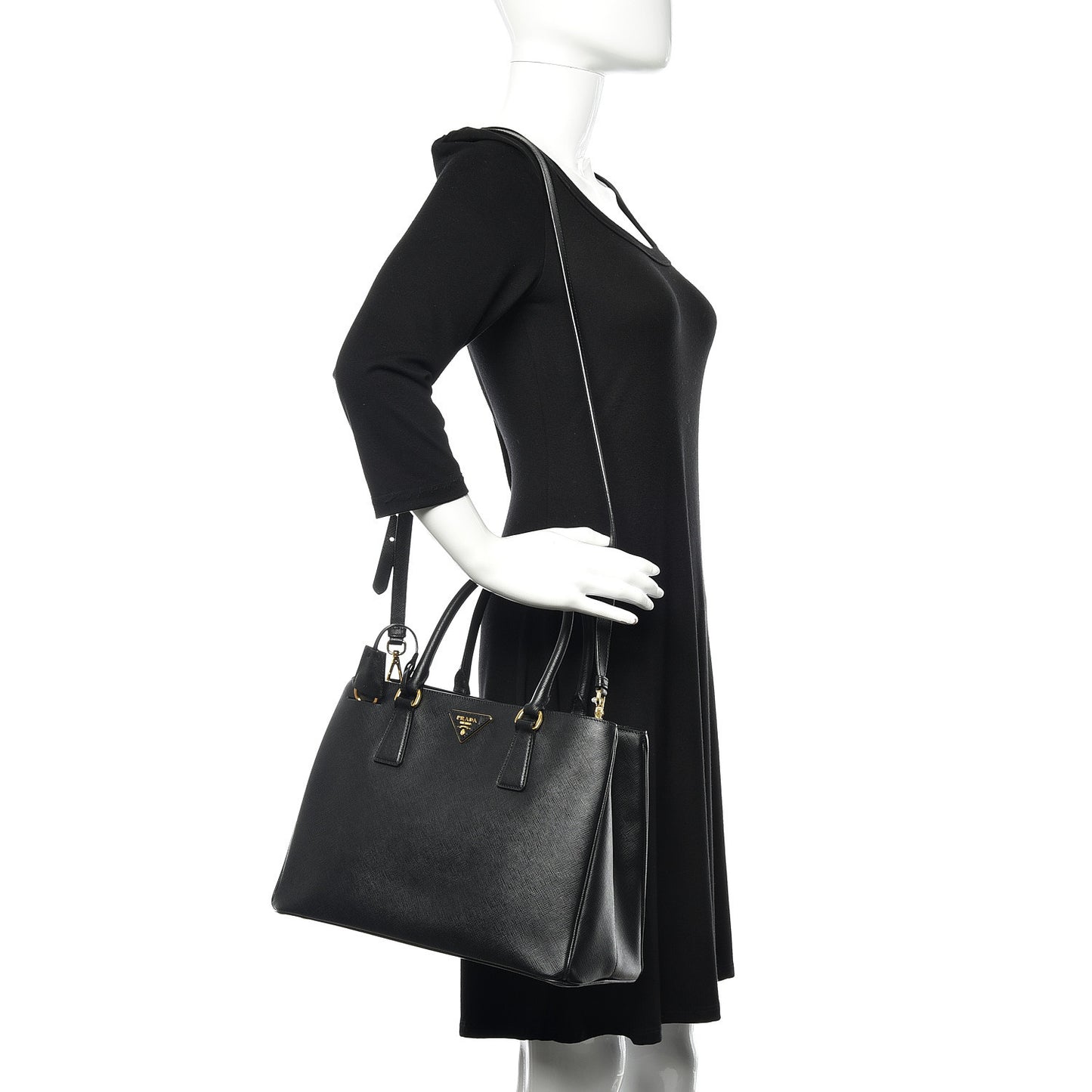 Saffiano Lux Small Tote Black