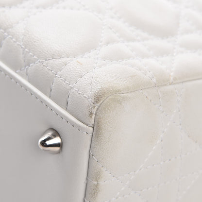 Christian Dior Lambskin Cannage Medium Lady Dior White 21 of 23