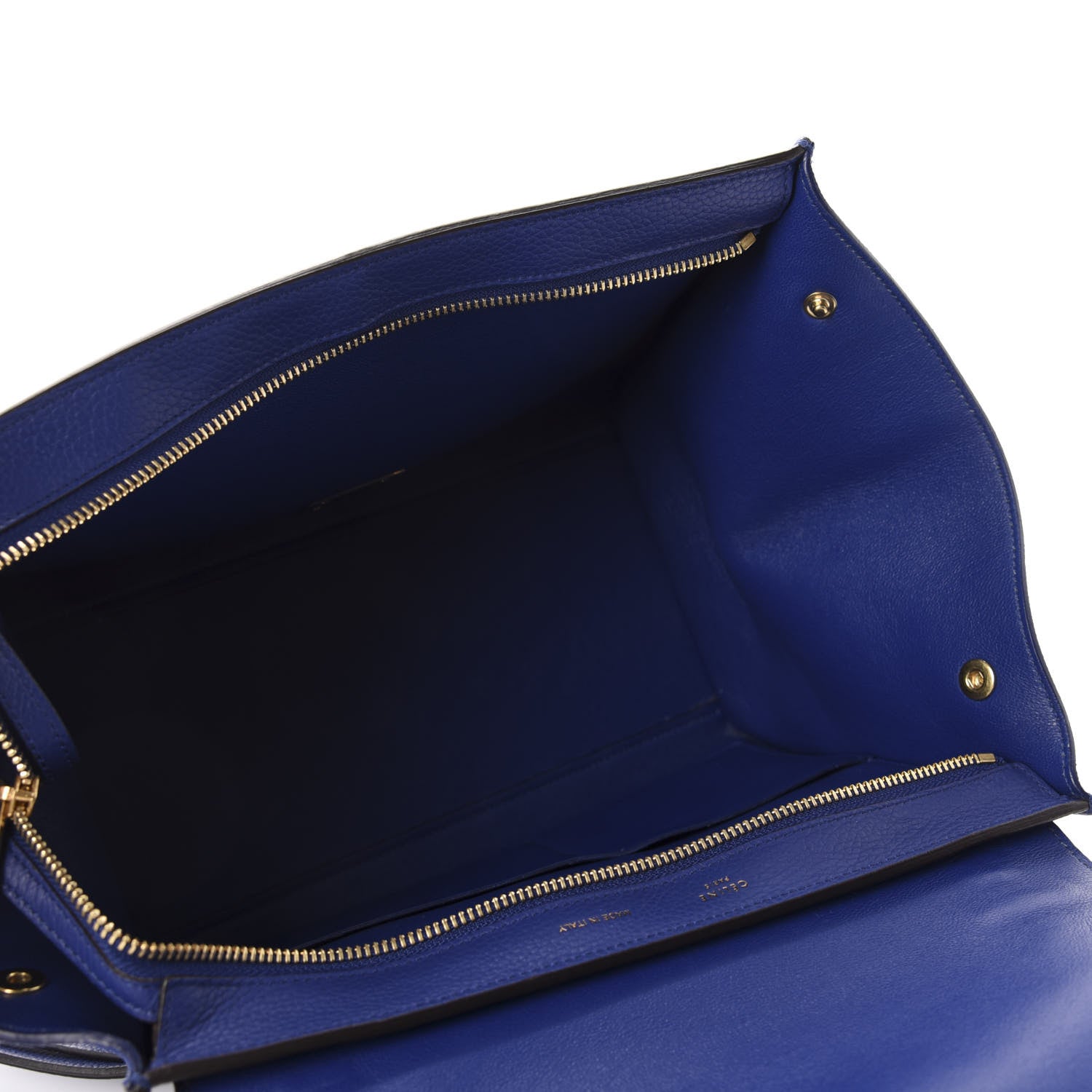 Celine Drummed Calfskin Suede Small Trapeze Indigo 6 of 11